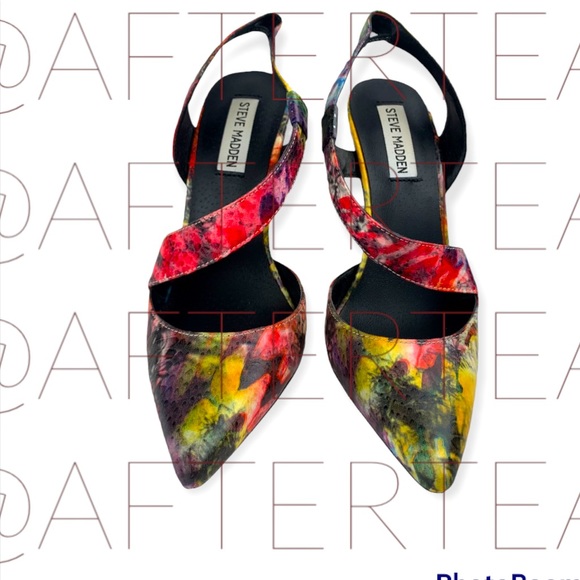 STEVE MADDEN COLORFUL ,CLOSED POINTED TOE, SLINGBACK HEELS - Picture 3 of 7